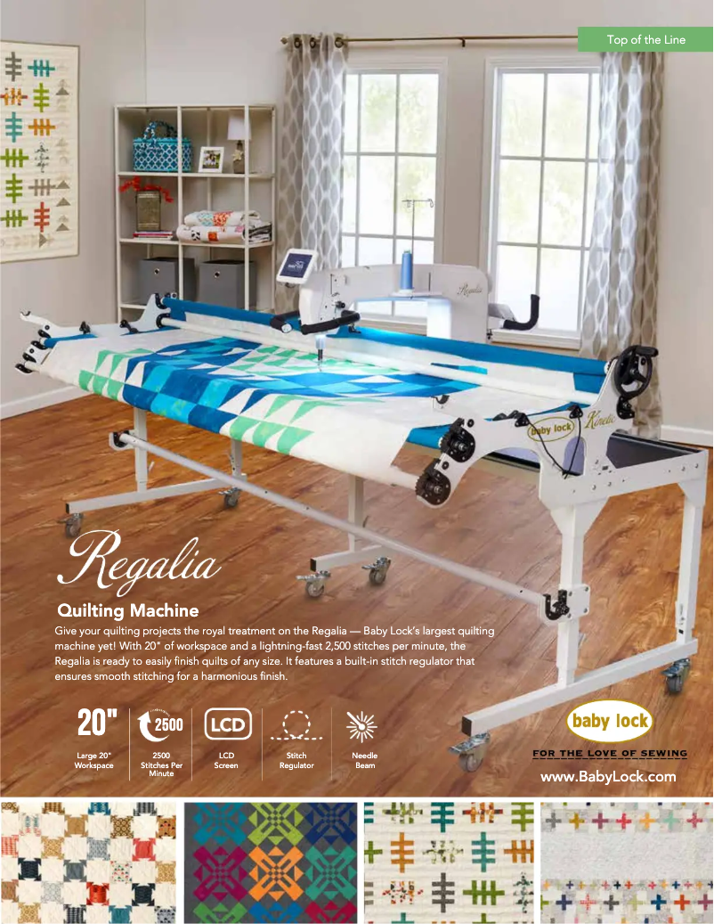 Page 1 of the manual Technical Sheet Baby Lock Regalia