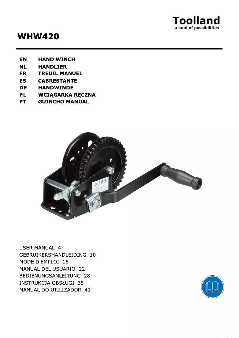 Page 1 of the manual User Manual Toolland WHW420