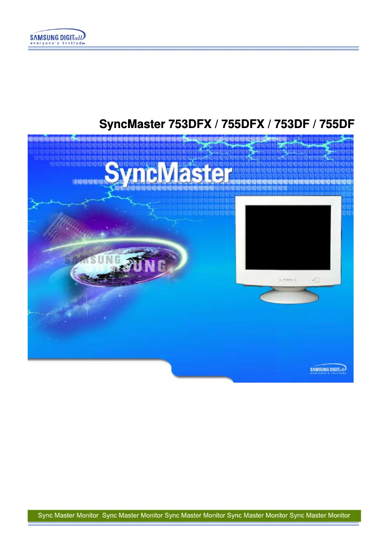 First page image of the manual for SyncMaster 755DFX