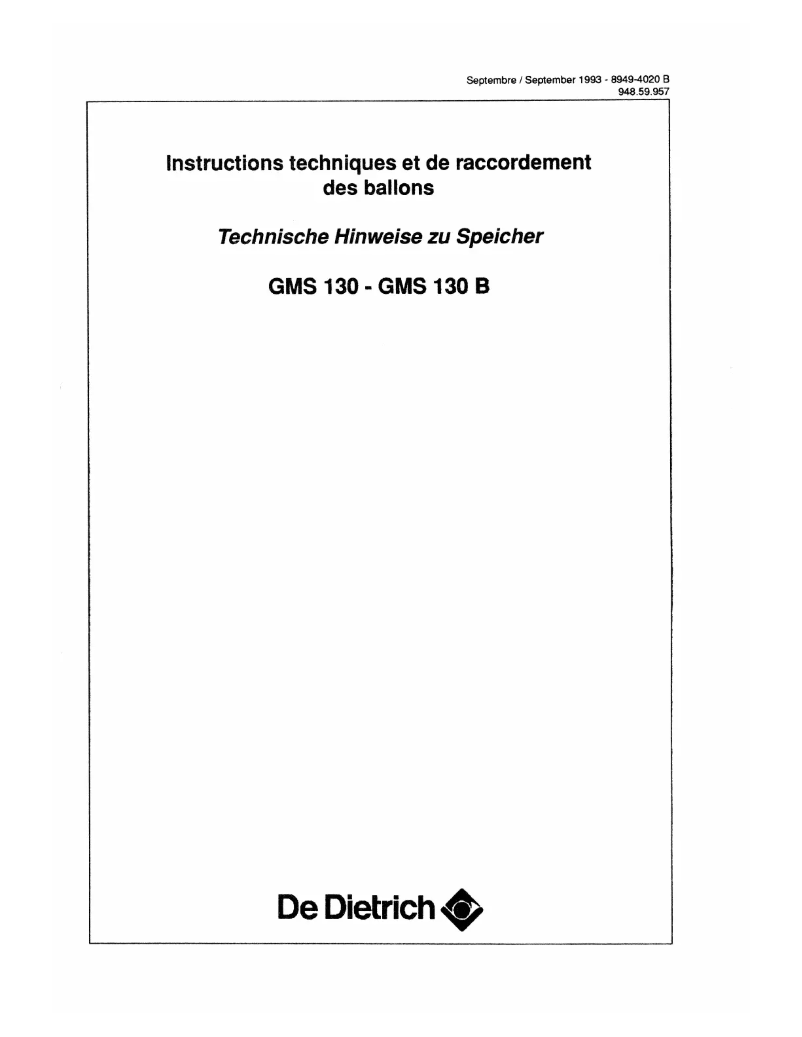 First page image of the manual for GMS 130