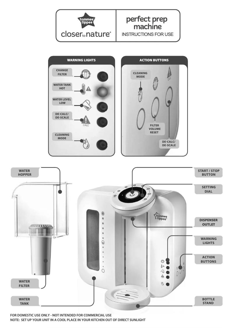 Page 1 of the manual User Manual Tommee Tippee Perfect Prep