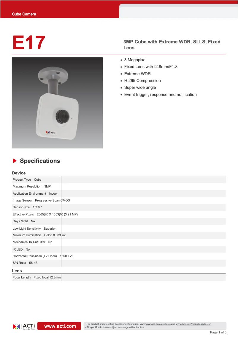 First page image of the manual for E17