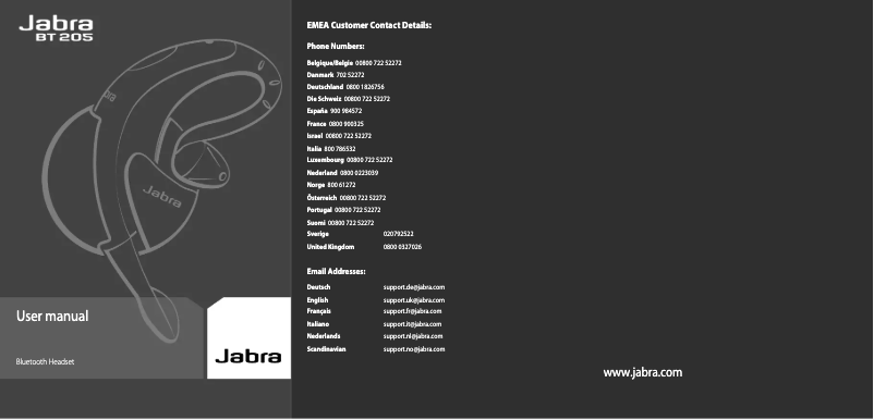 Image de la première page du manuel de l'appareil BT205