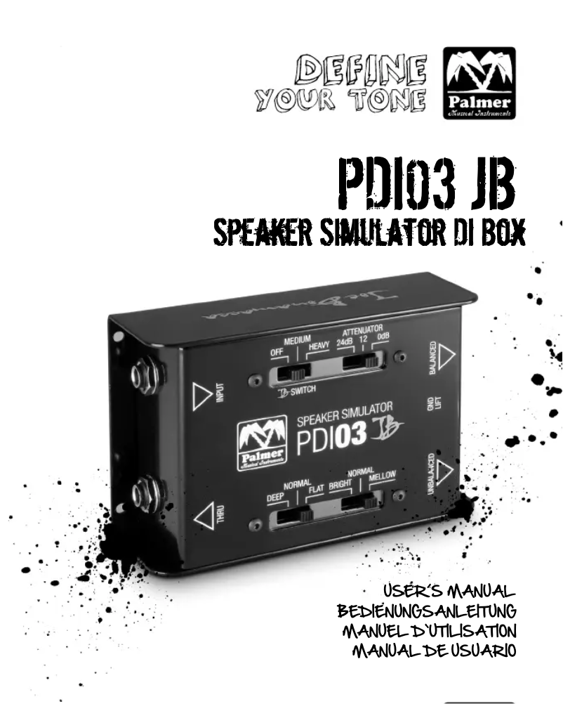 Page 1 of the manual User Manual Palmer PDI03 JB