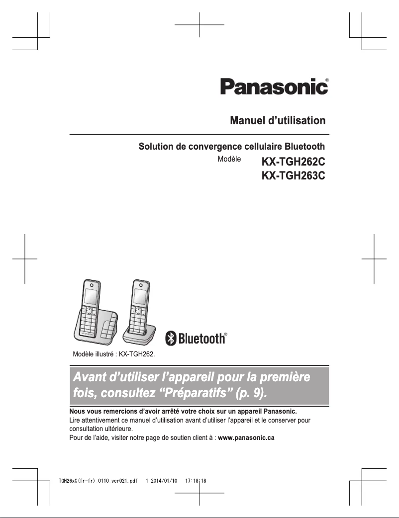 Page 1 of the manual User Manual Panasonic KX-TGH263