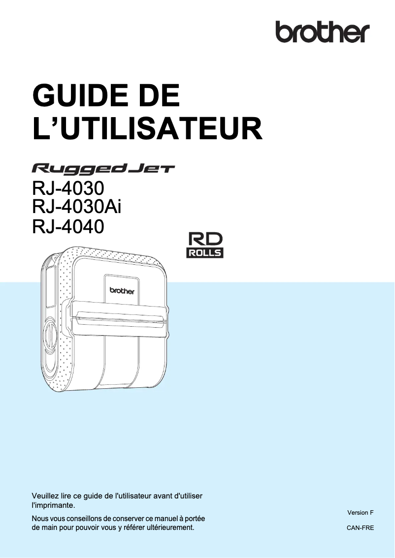 First page image of the manual for RJ-4040