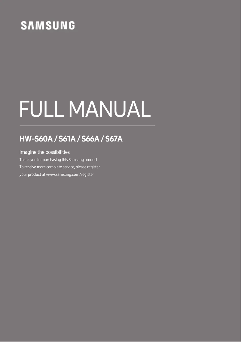 First page image of the manual for HW-S61A