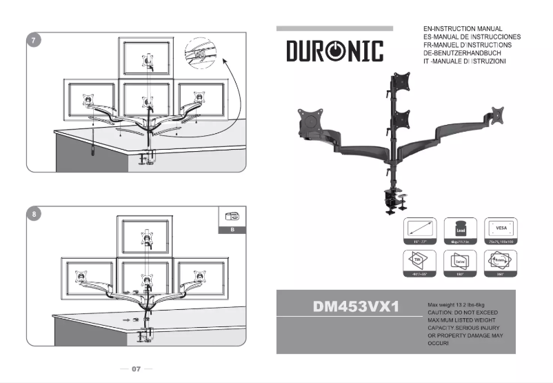 First page image of the manual for DM453VX1