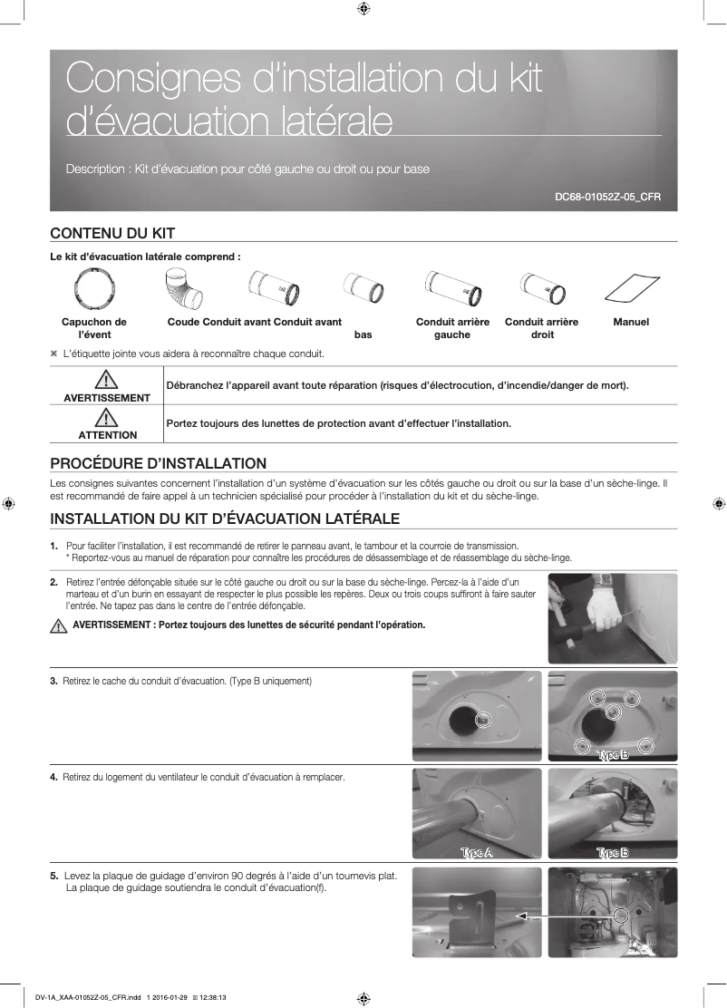 Page 1 of the manual Installation Guide Samsung DV-2A
