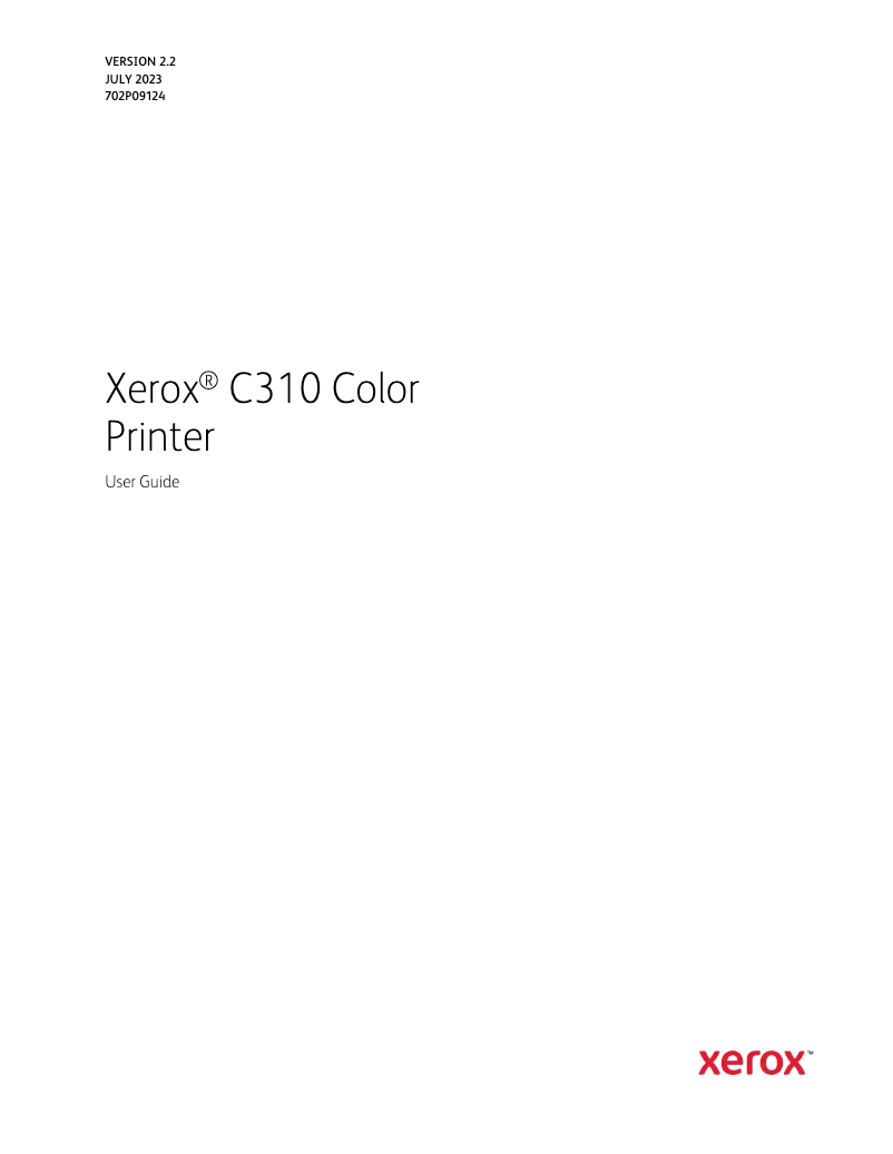Page 1 of the manual User Manual Xerox C310