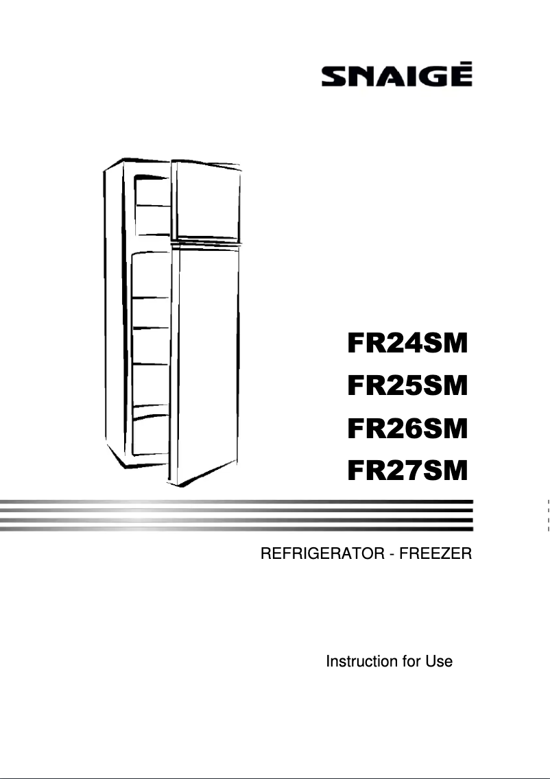 First page image of the manual for FR24SM-PRDL0E