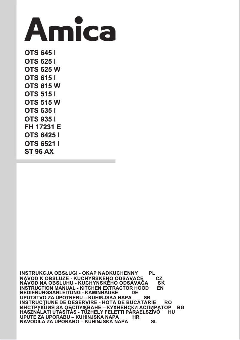 First page image of the manual for OTS615W