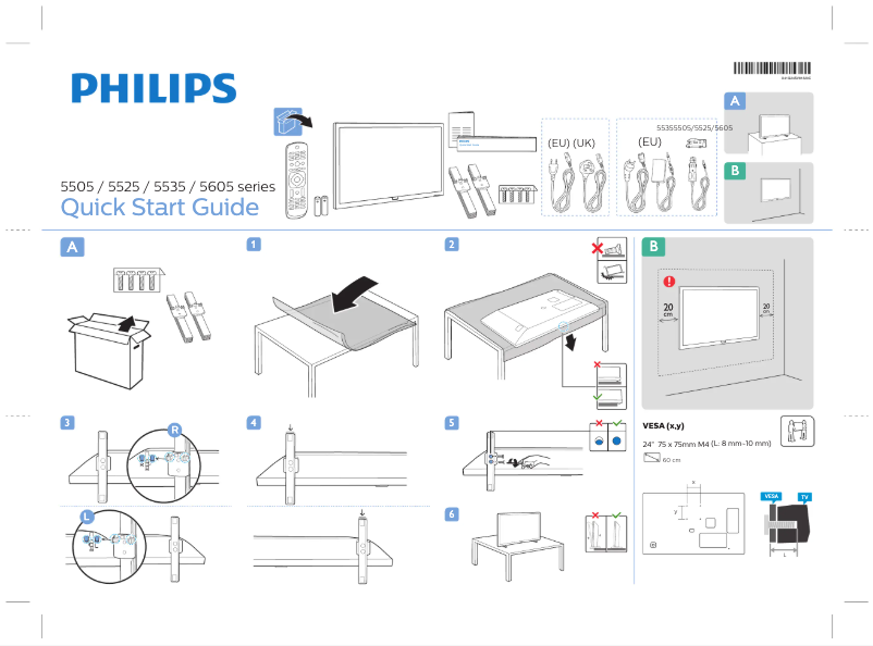 Page 1 of the manual Quick Start Guide Philips 24PFS5605