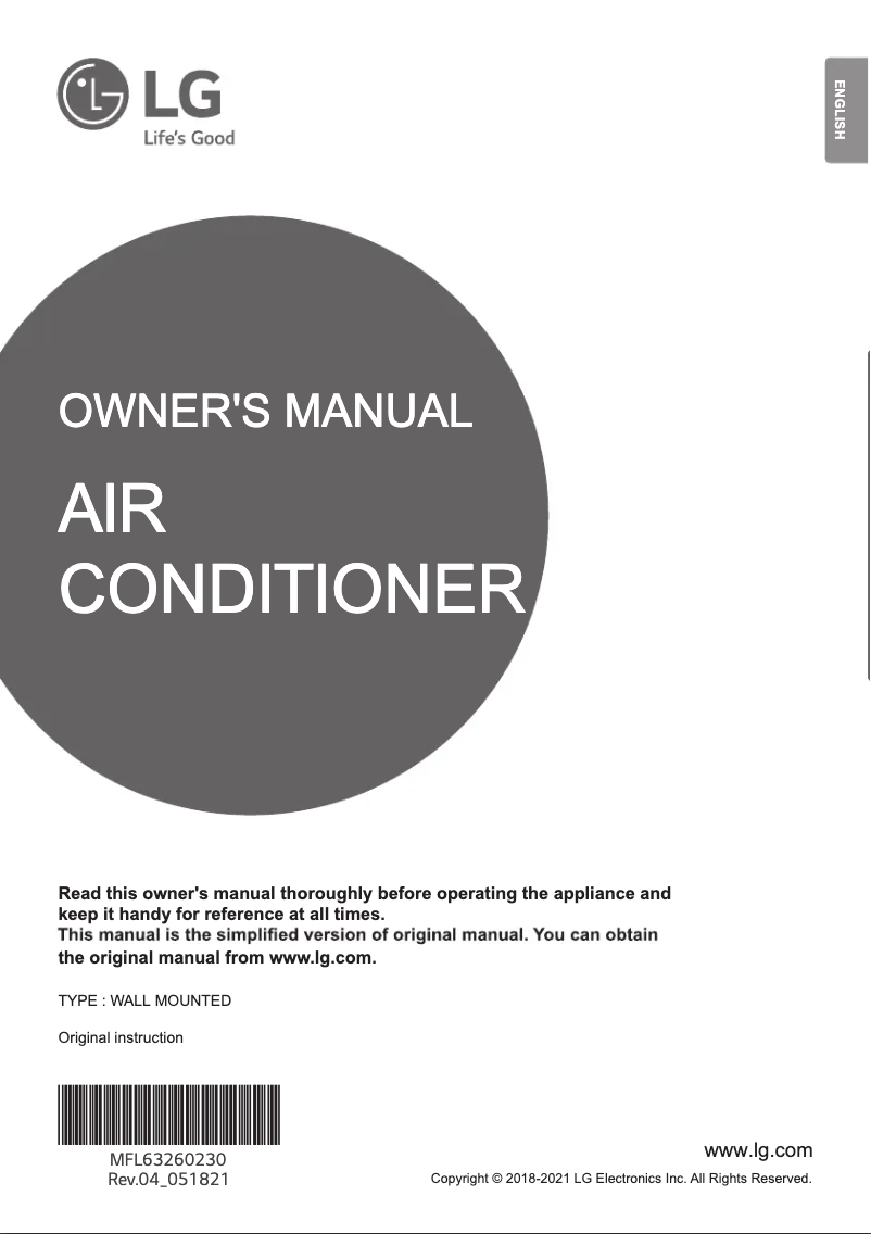 First page image of the manual for AMNQ09GSJC0