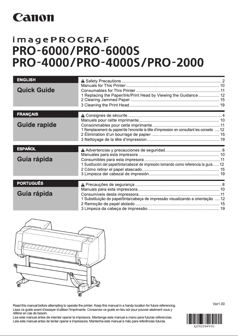 First page image of the manual for imagePROGRAF PRO-6000