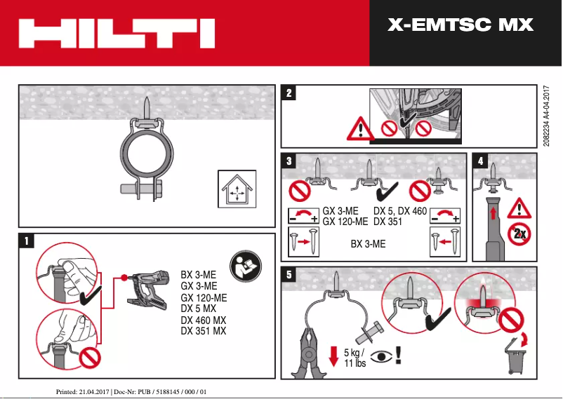 Page 1 of the manual User Manual Hilti X-EMTSC MX