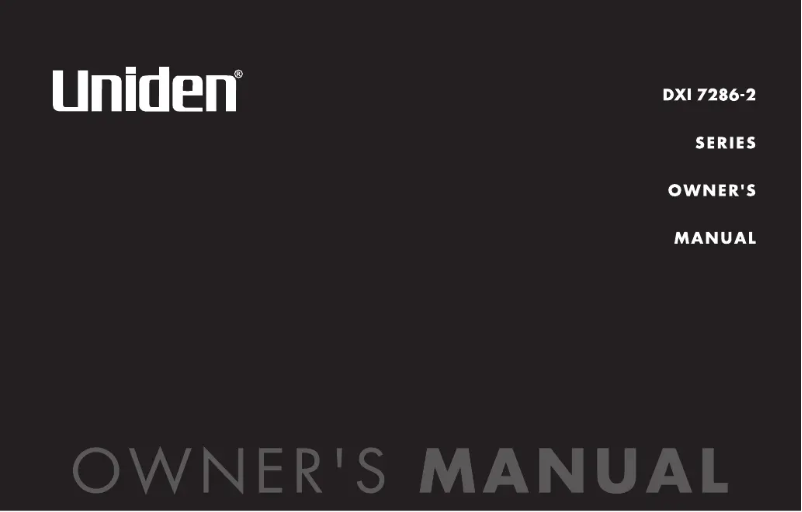 Page 1 of the manual User Manual Uniden DXI 7286-2