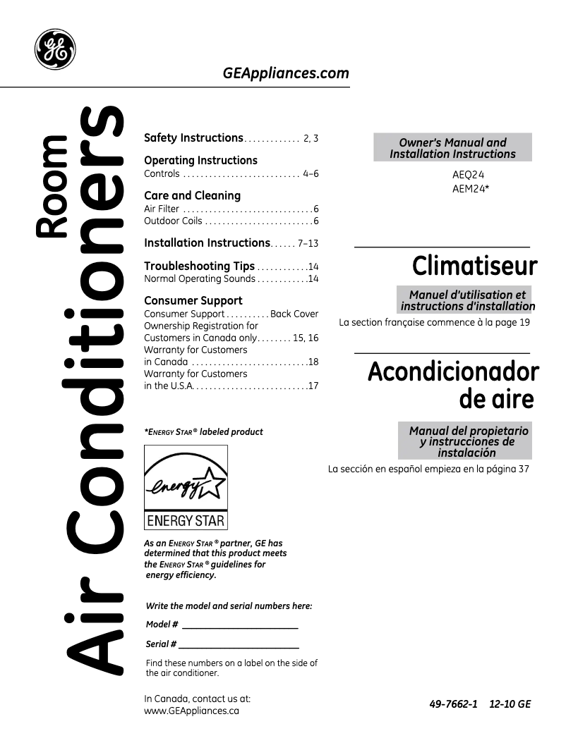 First page image of the manual for AEM2