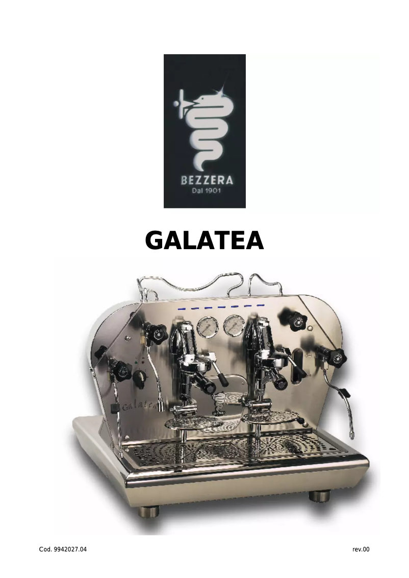 First page image of the manual for Galatea