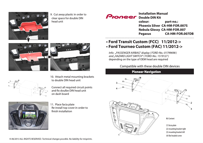 Page 1 de la notice Manuel utilisateur Pioneer CA-HM-FOR.007