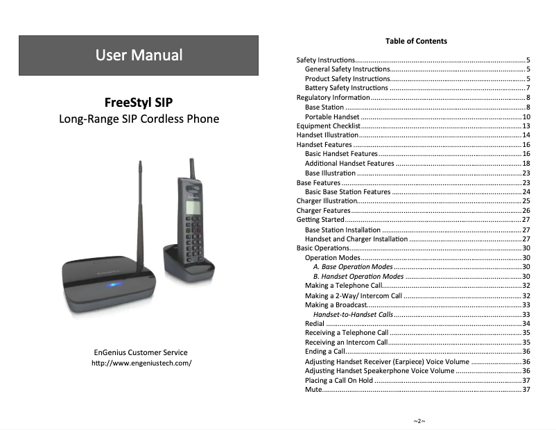 First page image of the manual for FreeStyl SIP