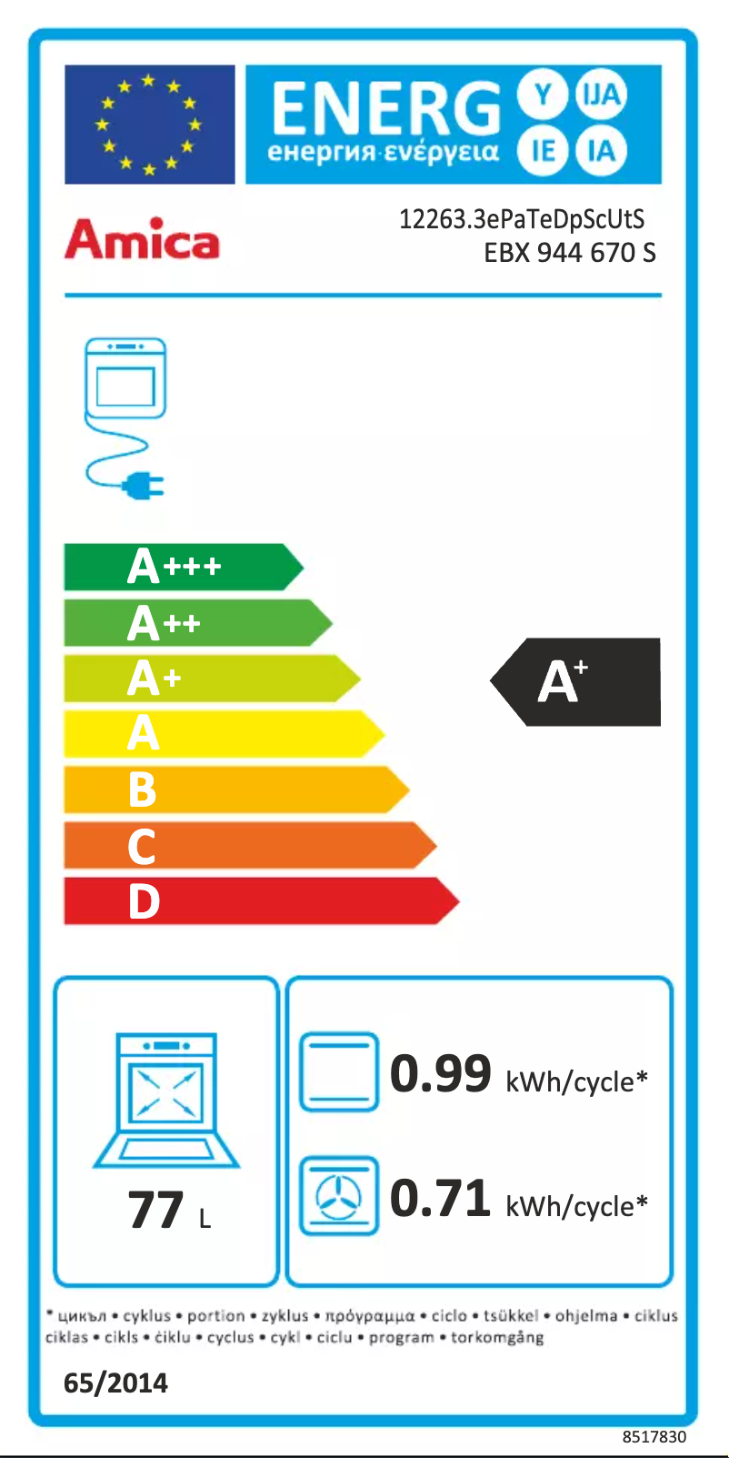 First page image of the manual for EBX 944 670 S