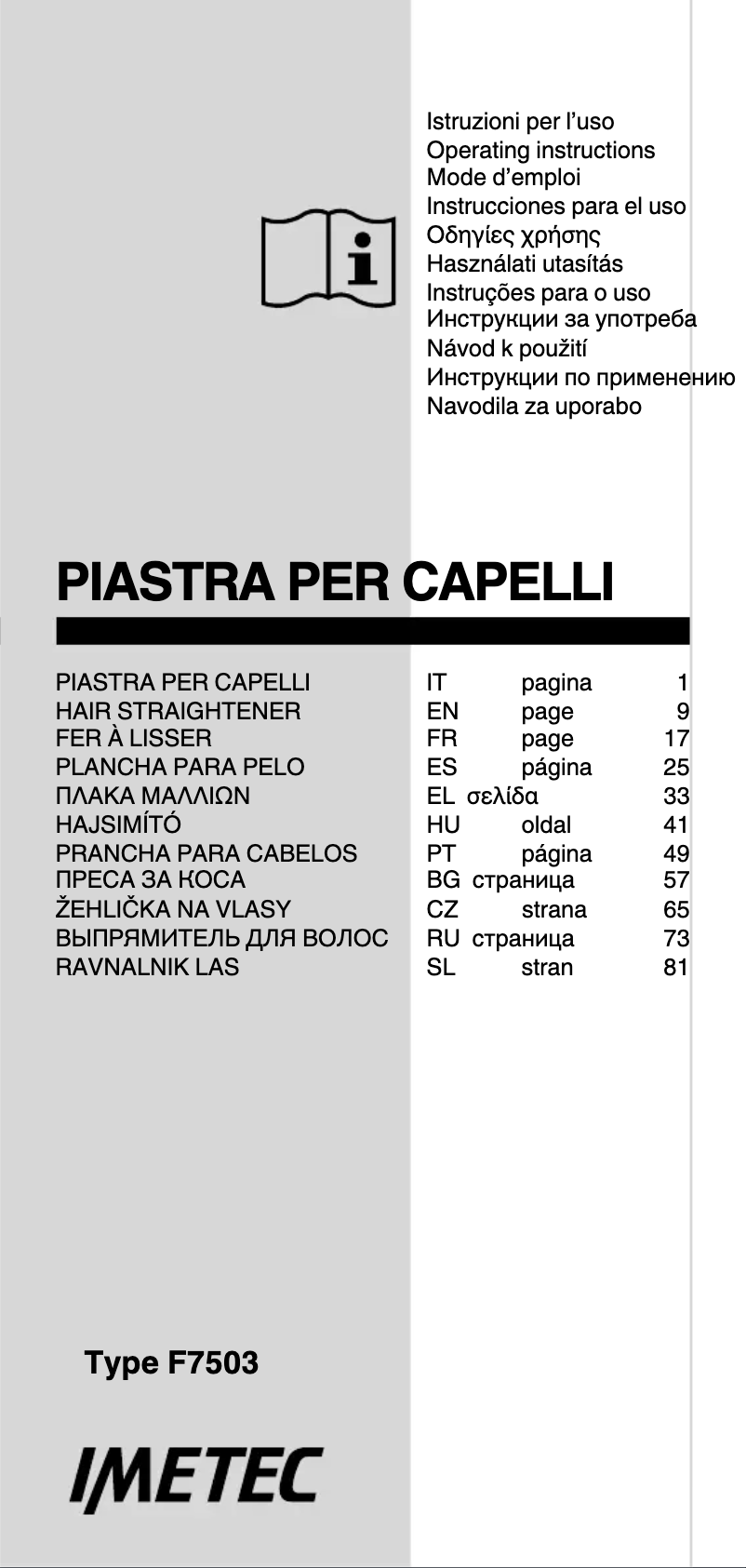 Page 1 of the manual User Manual Imetec B6 200