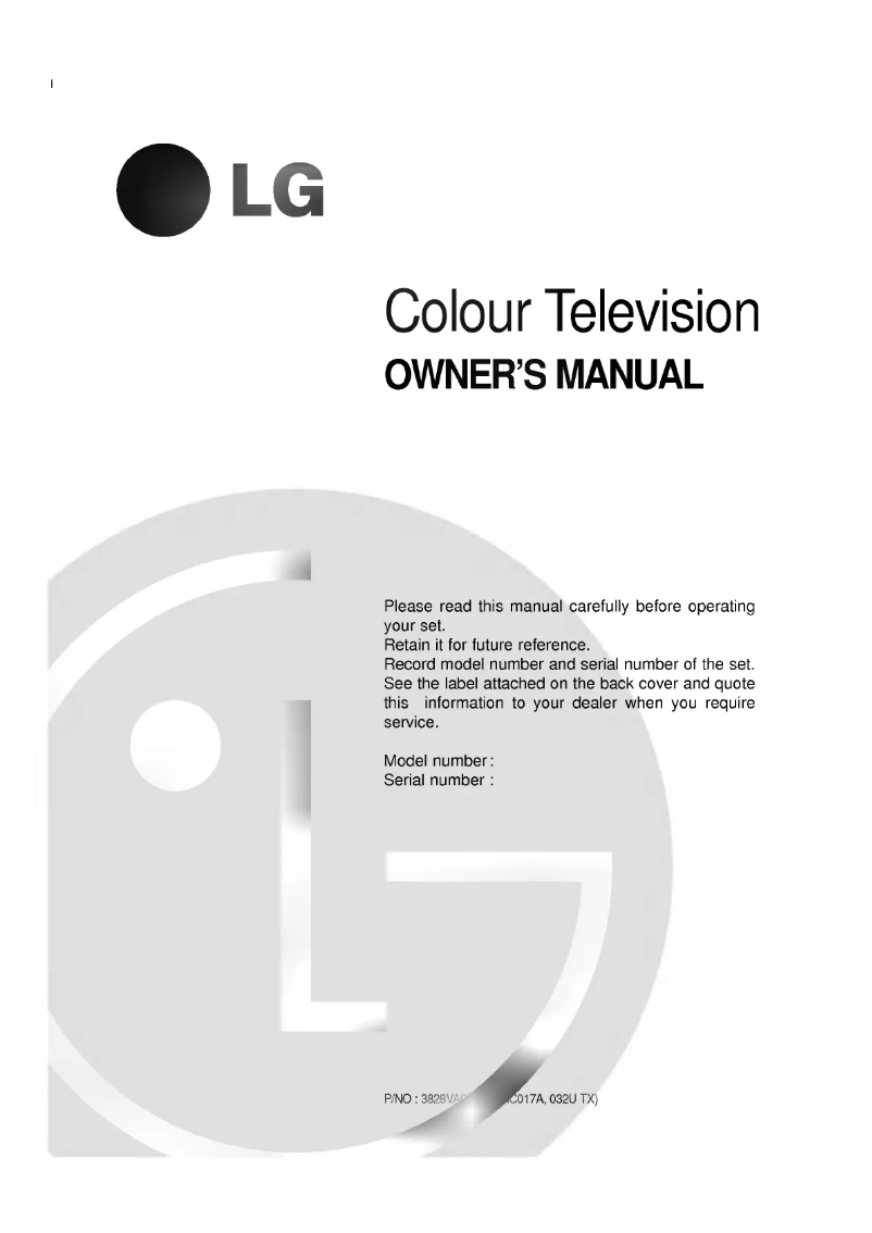 First page image of the manual for RE-32FZ10PX