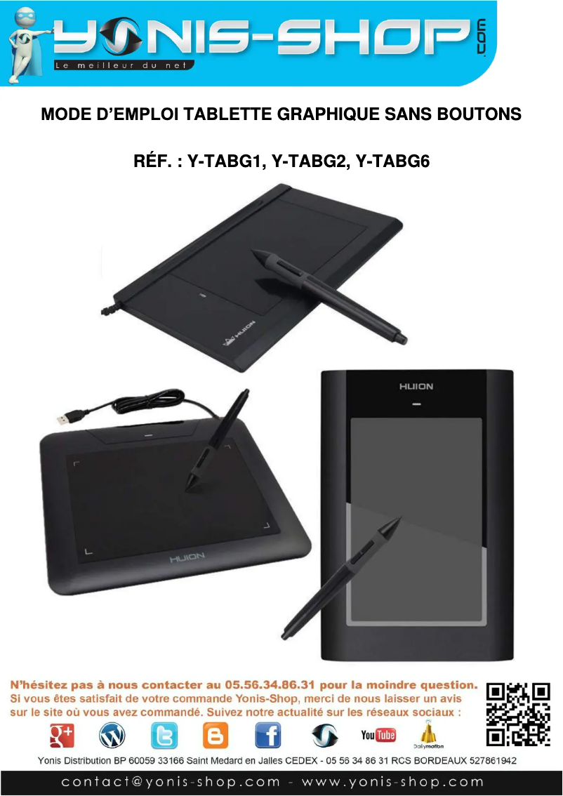 First page image of the manual for Y-TABG1