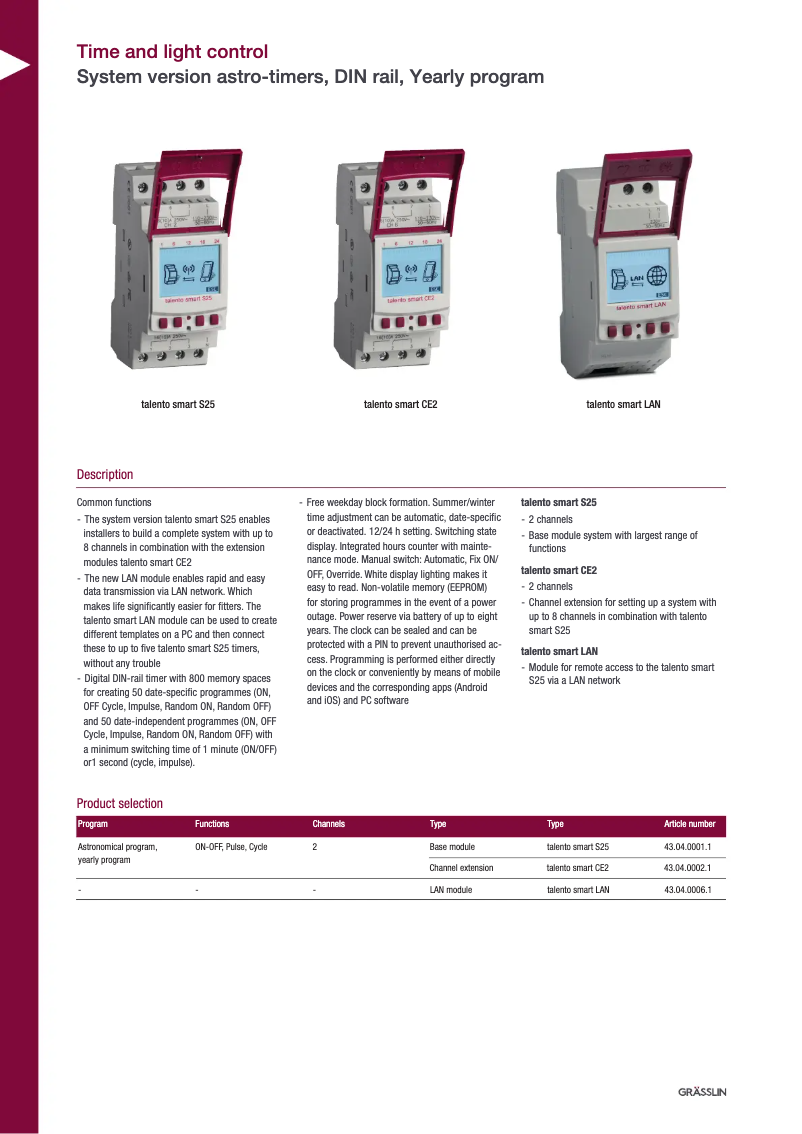 First page image of the manual for talento smart LAN