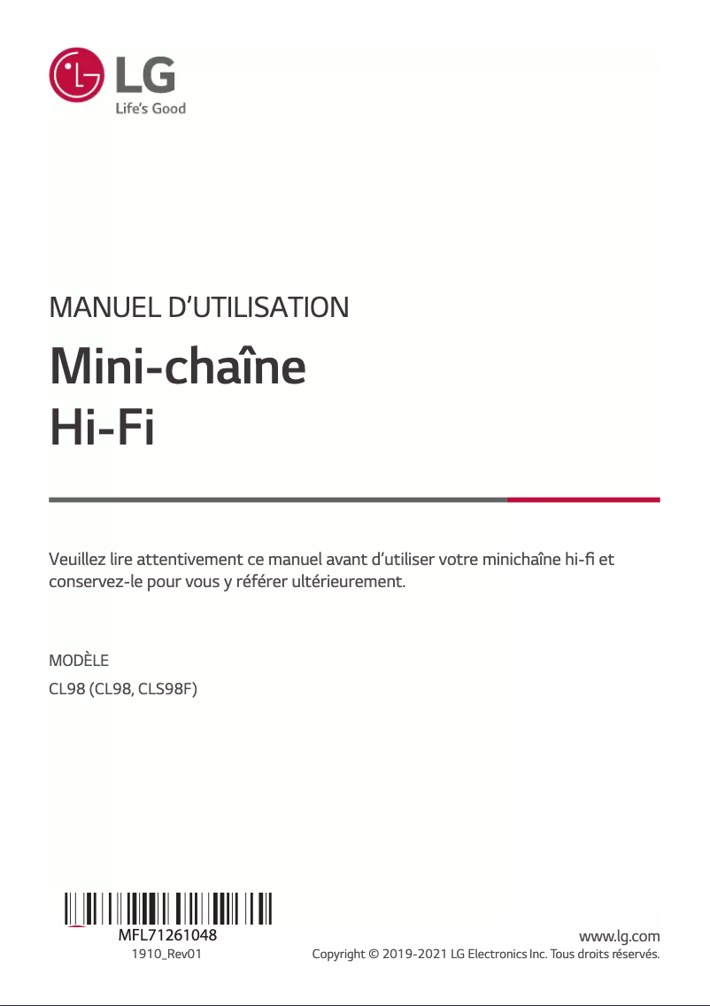 First page image of the manual for CL98