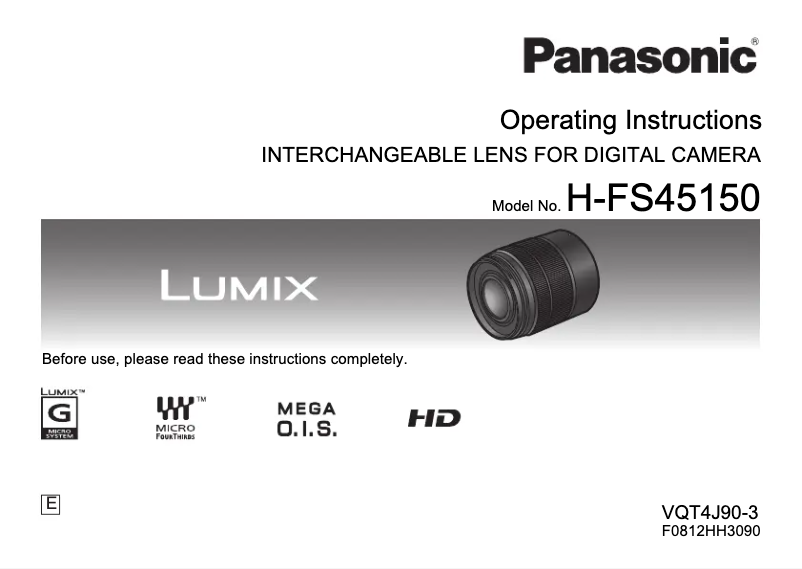 Page 1 of the manual User Manual Panasonic Lumix H-FS45150