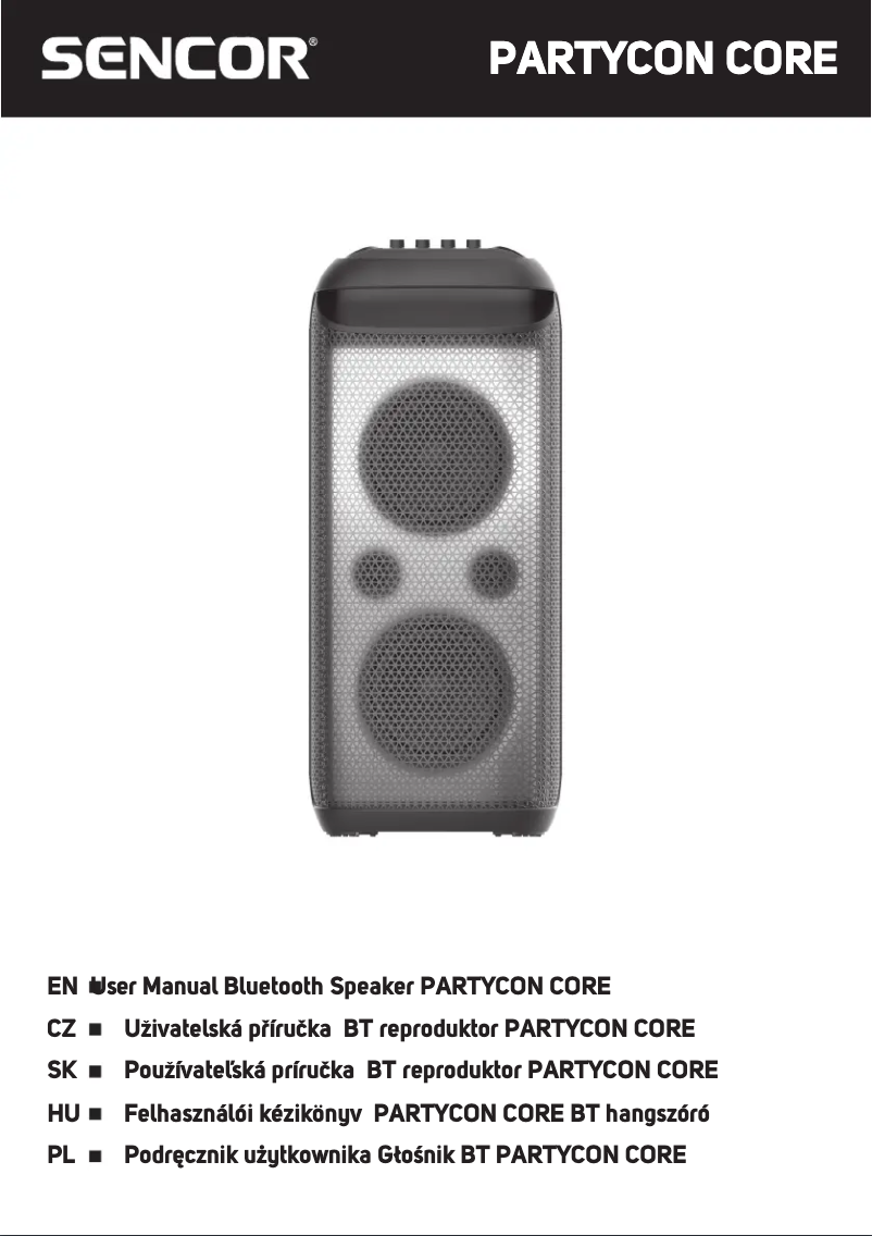 Page 1 of the manual User Manual Sencor PARTYCON CORE