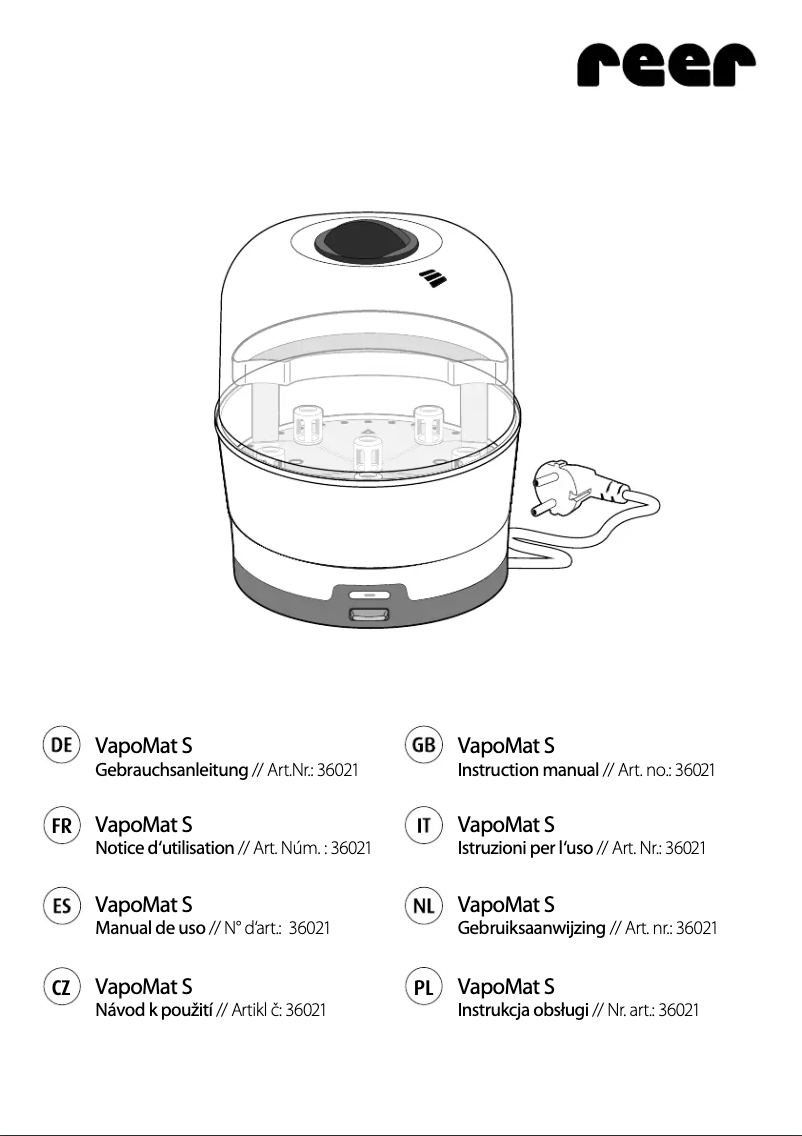 First page image of the manual for VapoMat S 36021