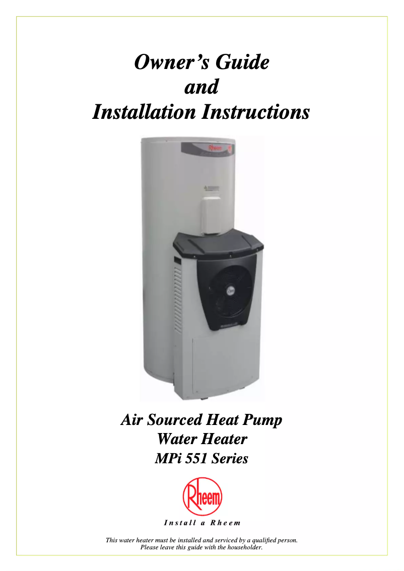 First page image of the manual for 554325