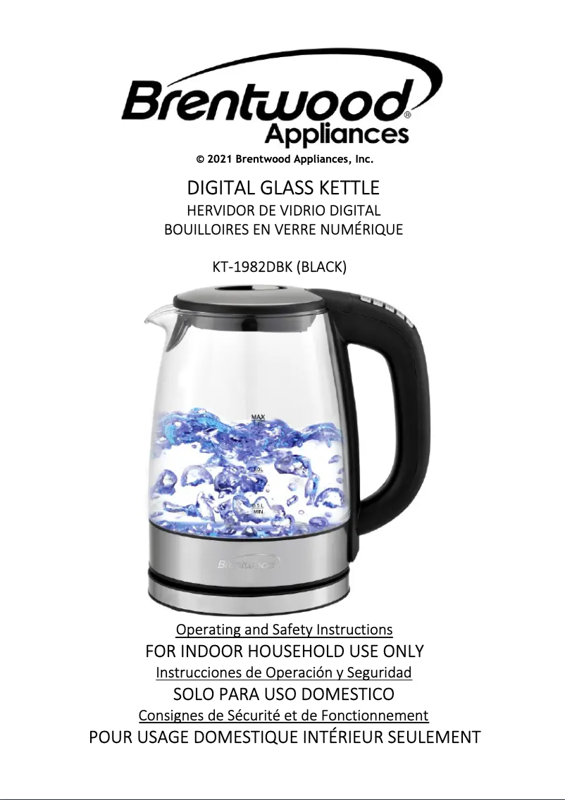 Page 1 of the manual User Manual Brentwood KT-1982DBK