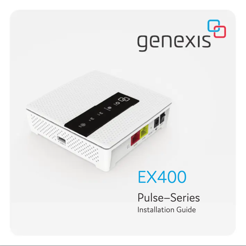 Page 1 of the manual User Manual Genexis Pulse EX400
