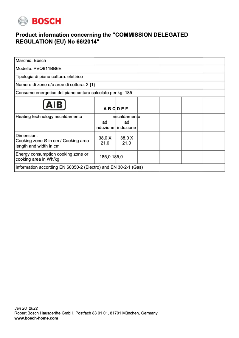 First page image of the manual for PVQ611BB6E