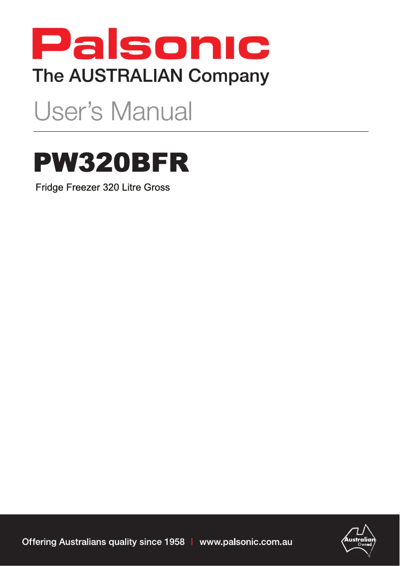 First page image of the manual for PW320BFR