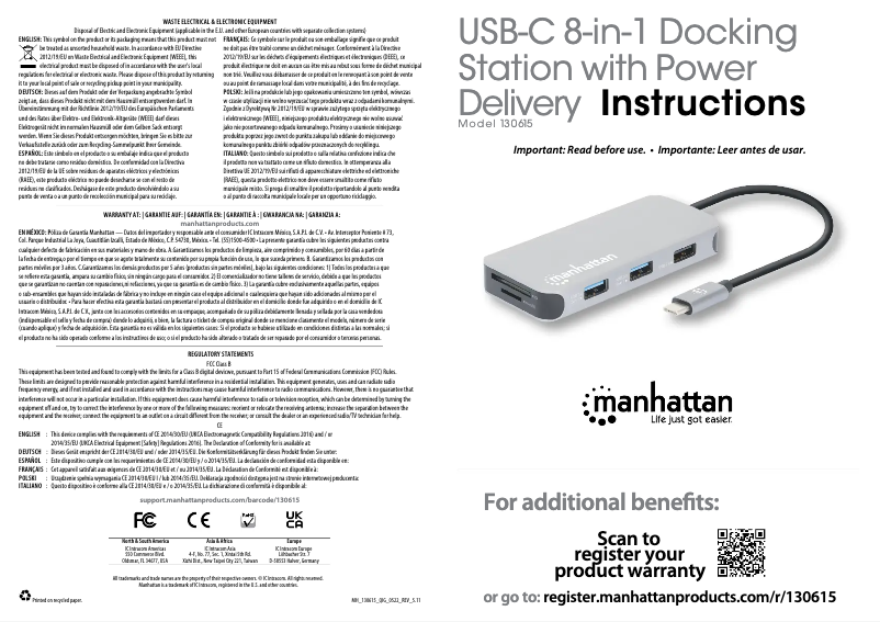 Page 1 of the manual User Manual Manhattan 130615