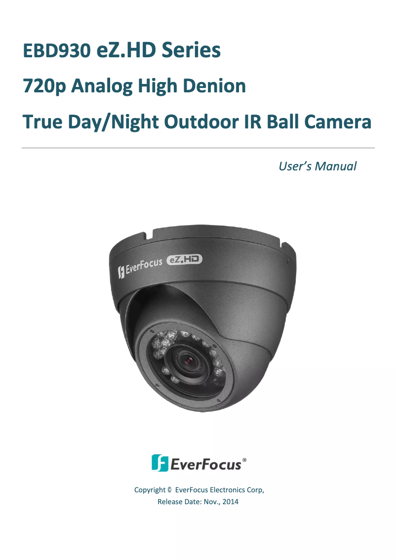 Page 1 of the manual User Manual EverFocus EBD930