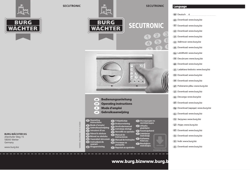 First page image of the manual for Ranger N 7 E