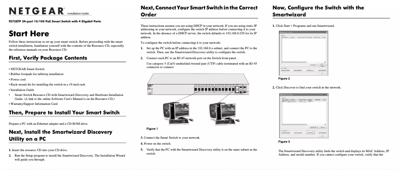 Page 1 of the manual Installation Guide Netgear ProSafe FS728TPv1
