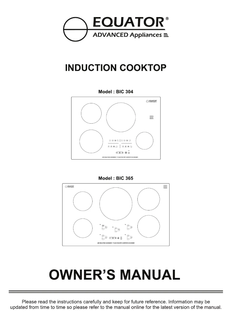 Page 1 of the manual User Manual Equator BIC 304