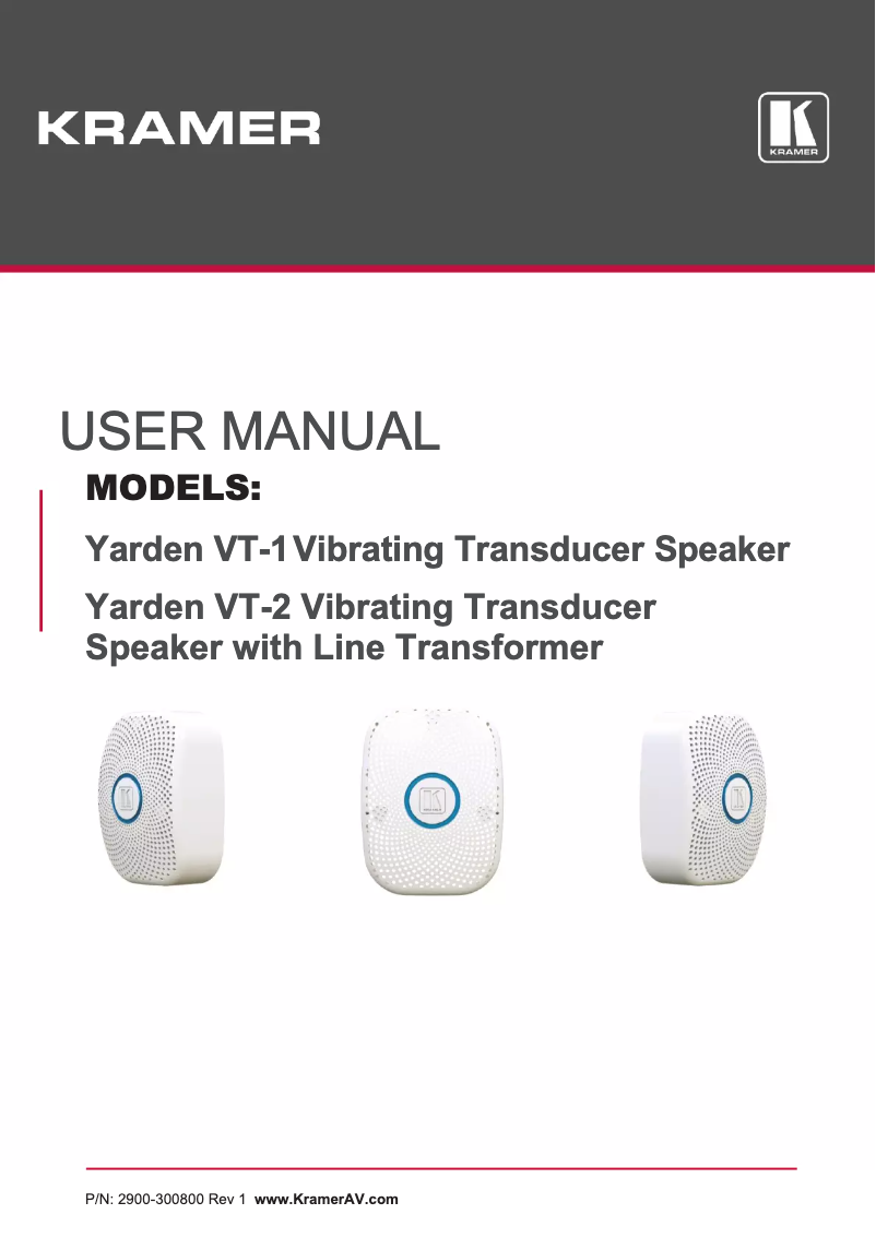 Page 1 of the manual User Manual Kramer Yarden VT-2