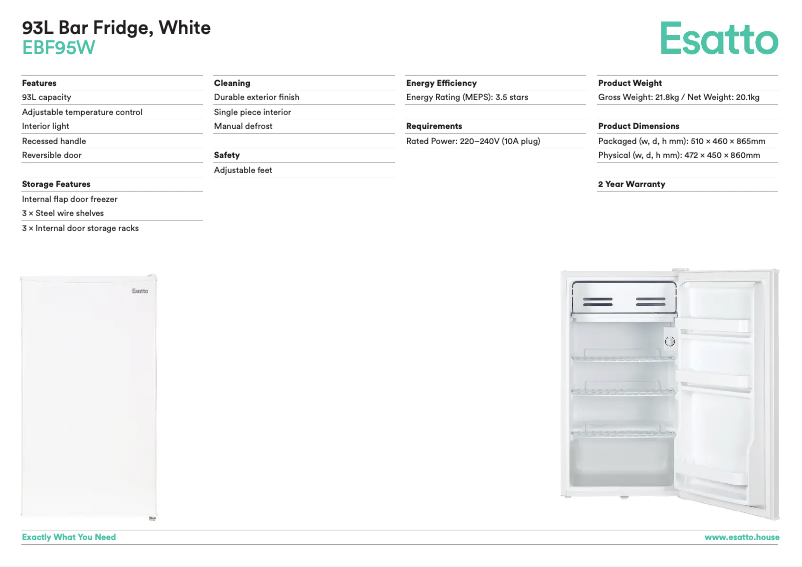 First page image of the manual for EBF95W