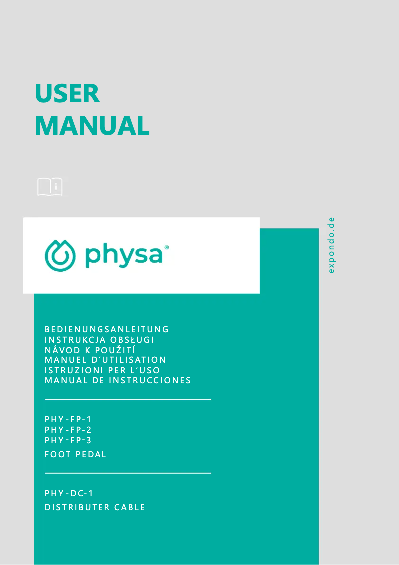First page image of the manual for PHY-FP-1