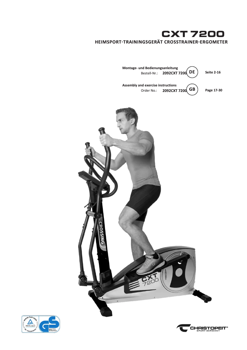 First page image of the manual for CXT 7200