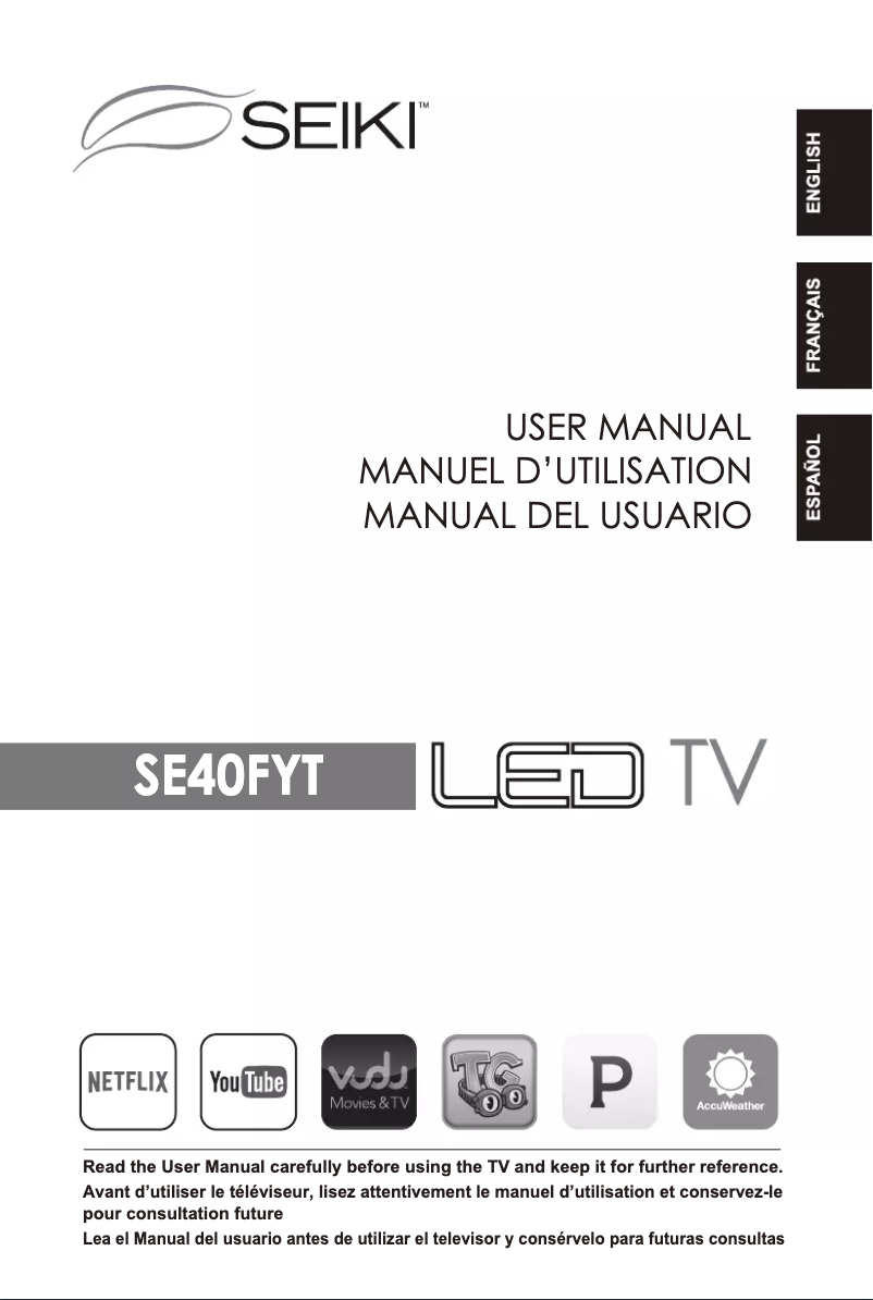 First page image of the manual for SE40FYT
