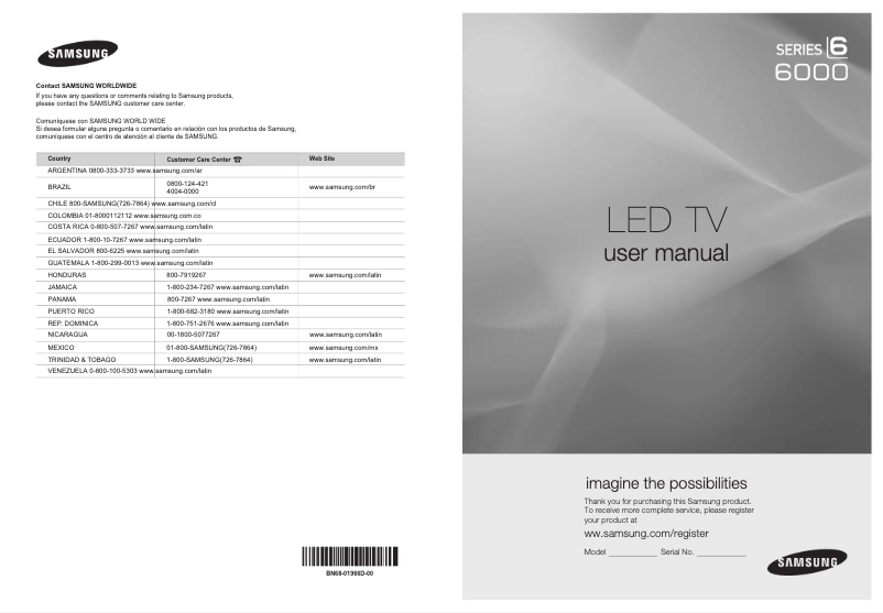 Page 1 of the manual User Manual Samsung UN40B6000VM